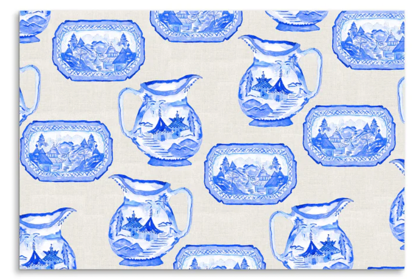Blue & White Pitcher Paper Placemats