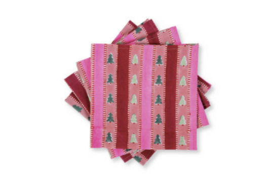 Scalloped Blockprint Napkin Set