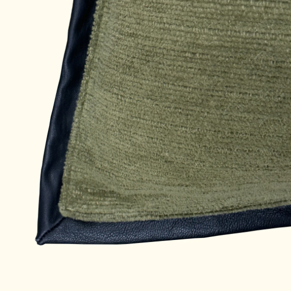 Leather Frame Sage Pillow