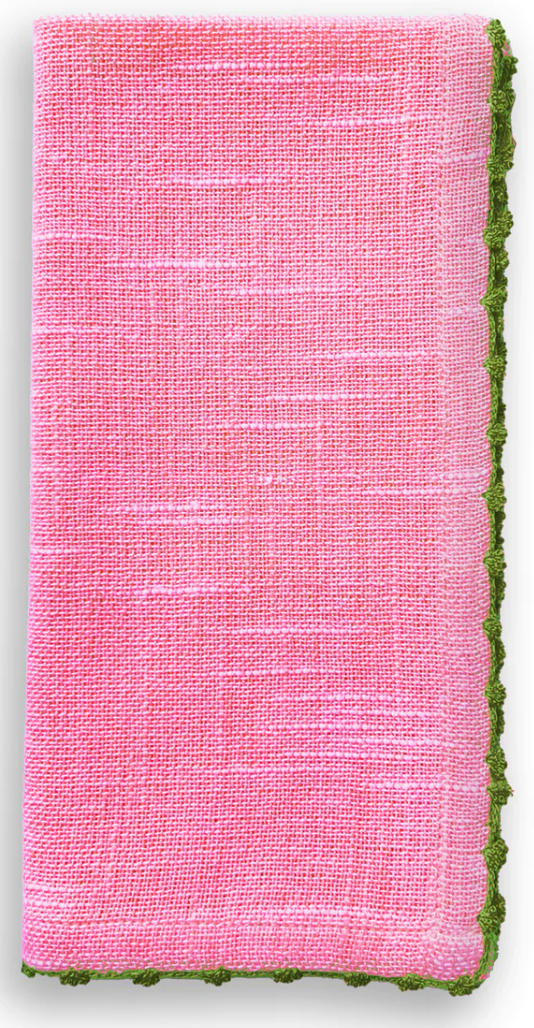 Knotted Edge Berry Cotton Napkin