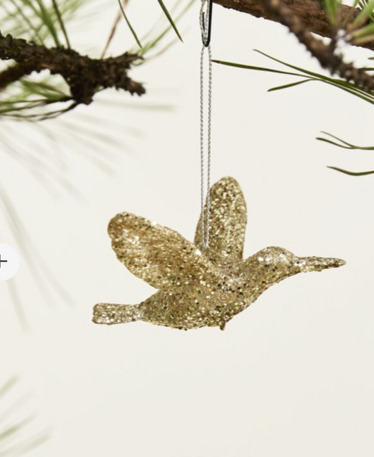 Glittered Bird Ornament