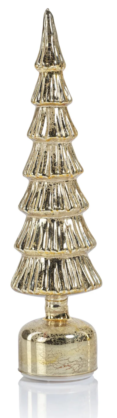 Alpine Rotating LED Tree - Antique Gold