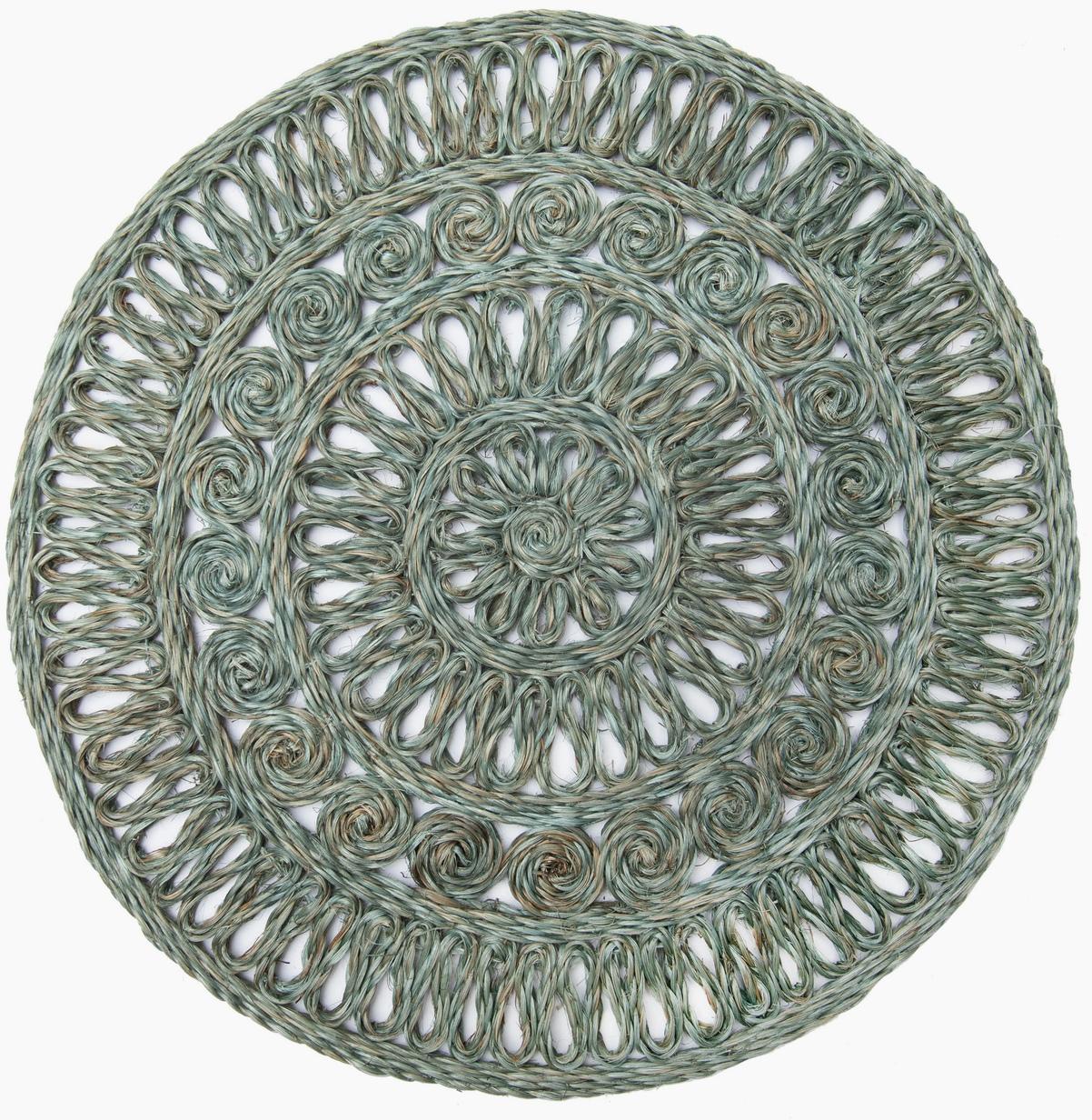 Circolo Abaca Aqua Round Placemats
