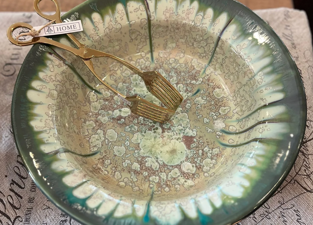 Round Pasta/Fruit Bowl: Mint and Charcoal