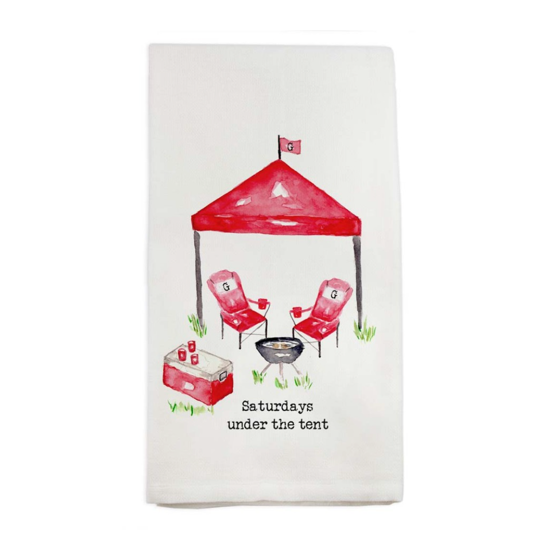 Saturdays in Athens Tea Towel