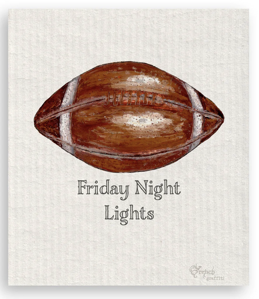 Friday Night Lights Football Swedish Dishcloth