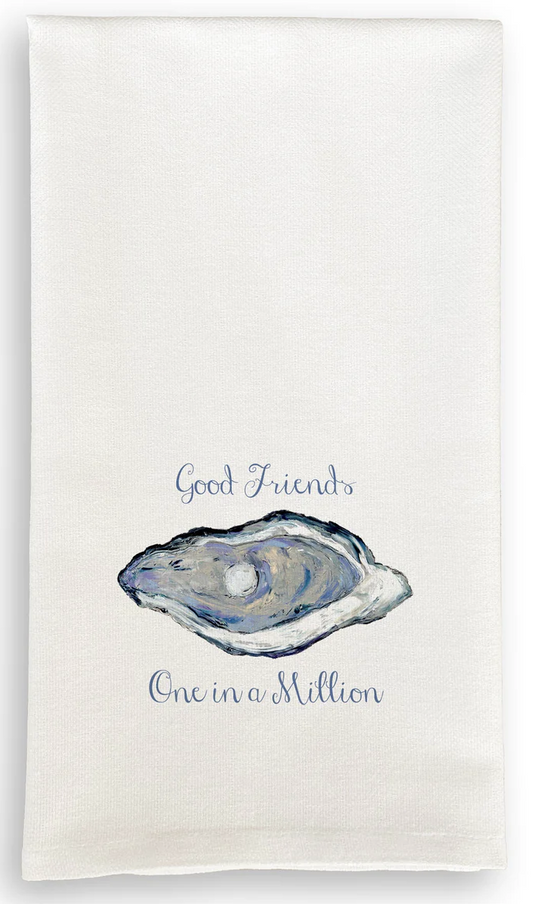 Oyster with Good Friends Tea Towel