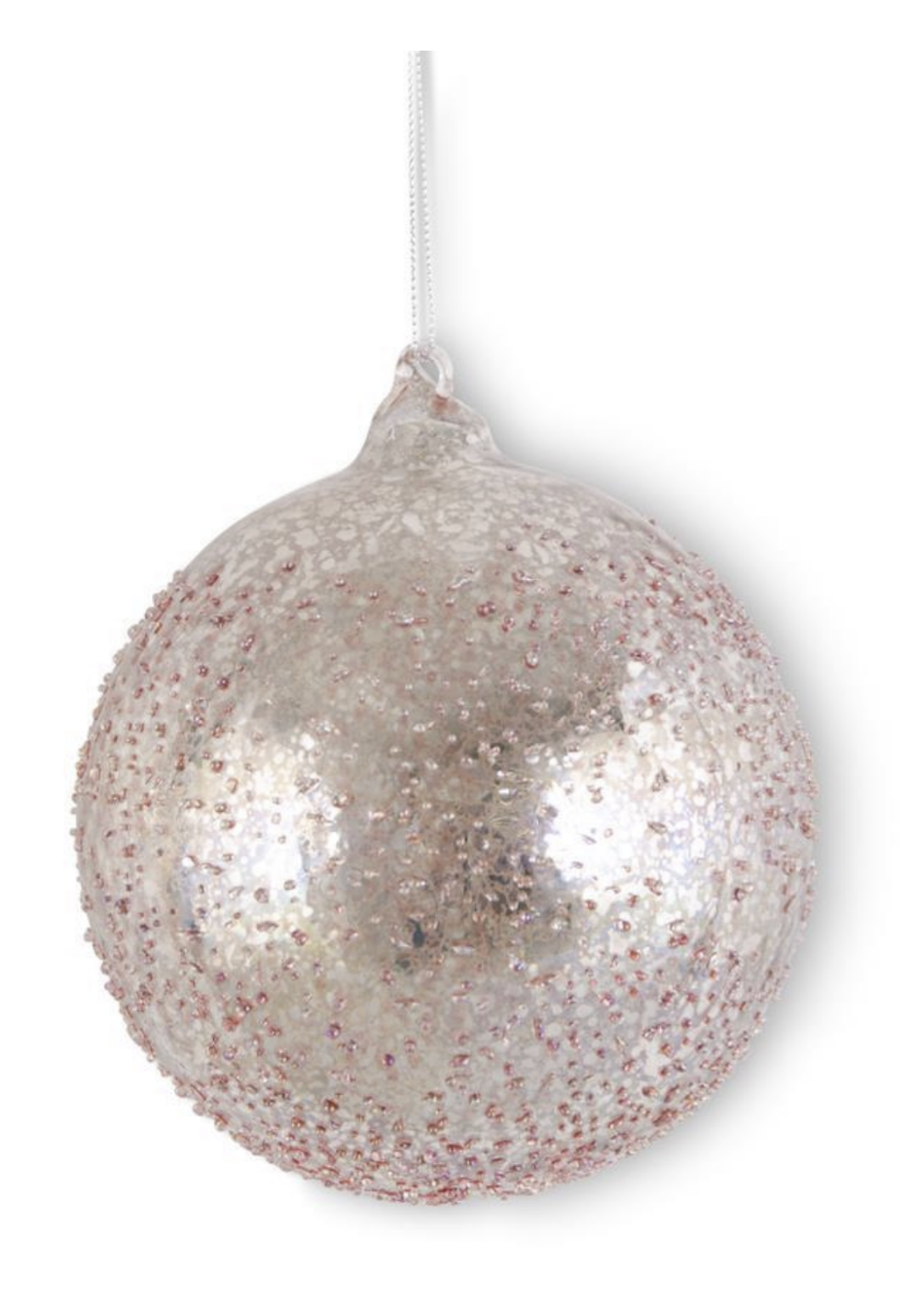 Light Pink Textured Mercury Glass Round Ornament