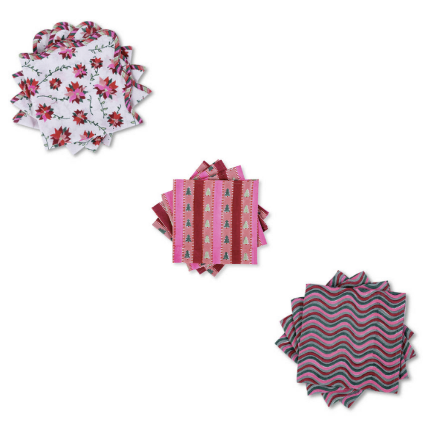 Scalloped Blockprint Napkin Set