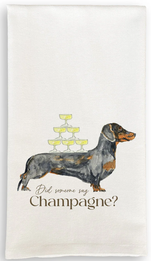 Dachshund with Champagne