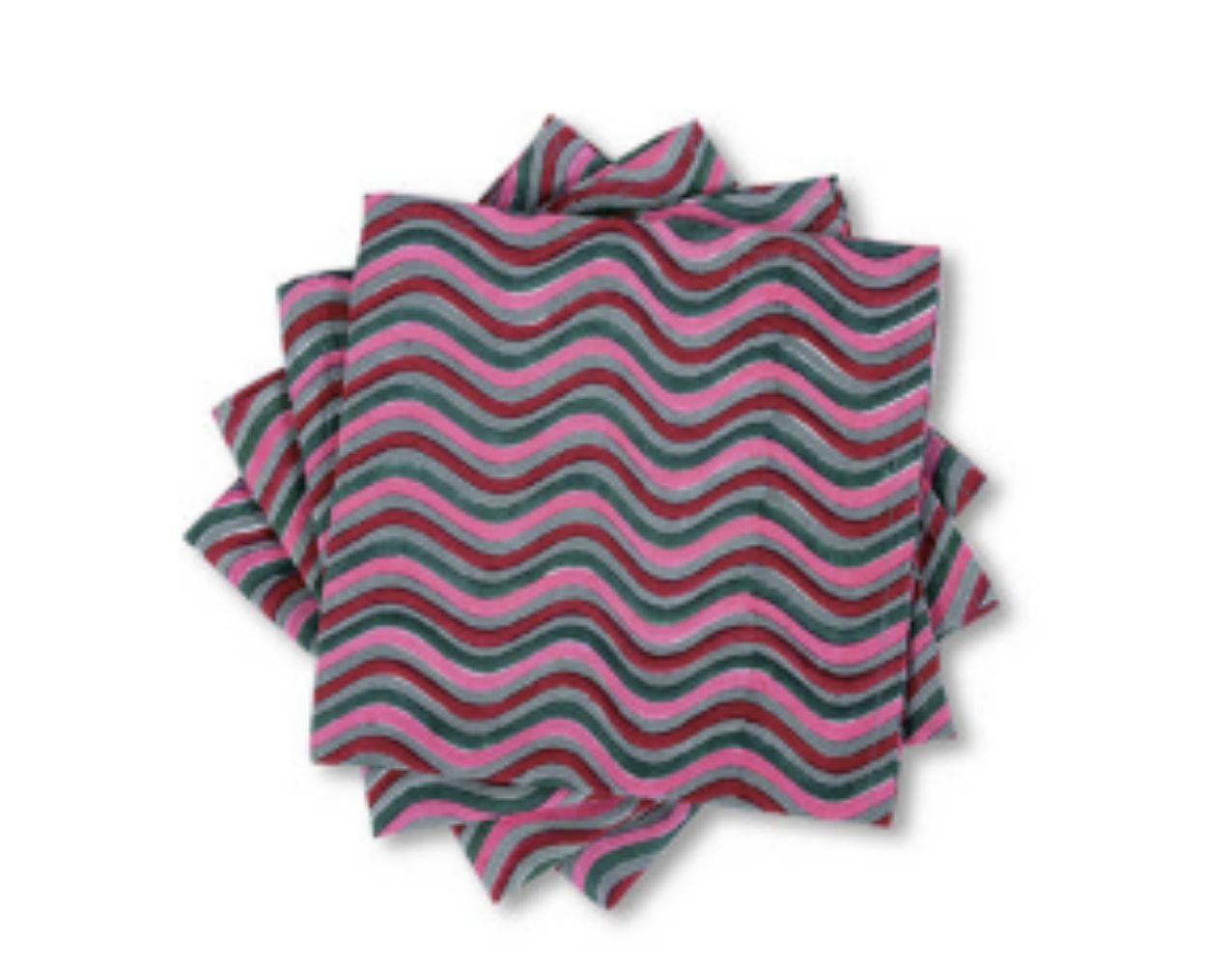 Scalloped Blockprint Napkin Set