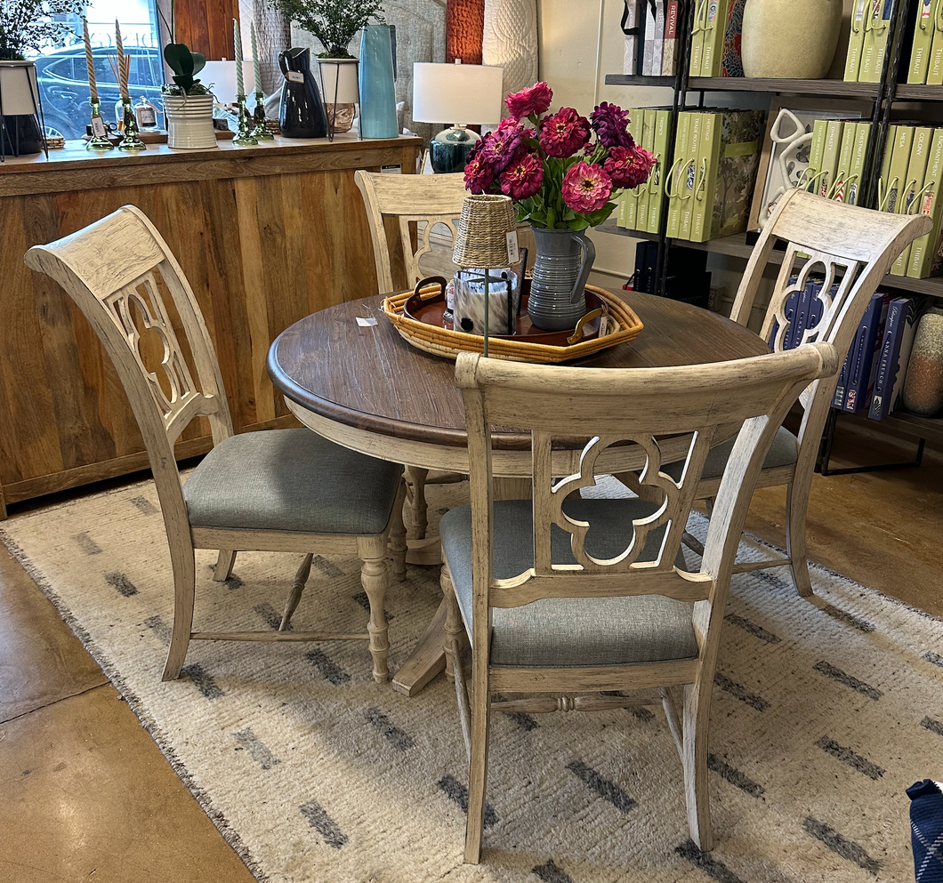 Milford Round Dining Table + 4 Side Chairs