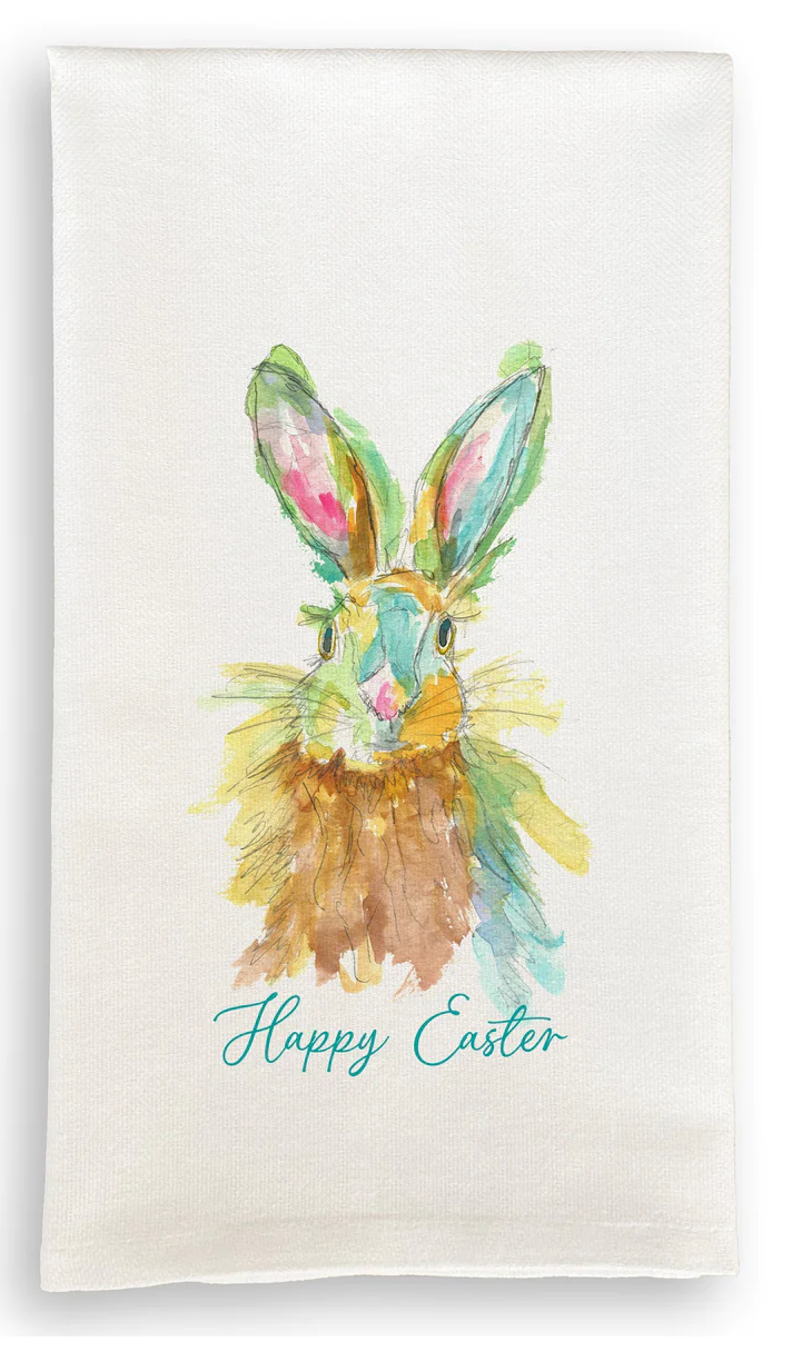 Colorful Bunny Tea Towel