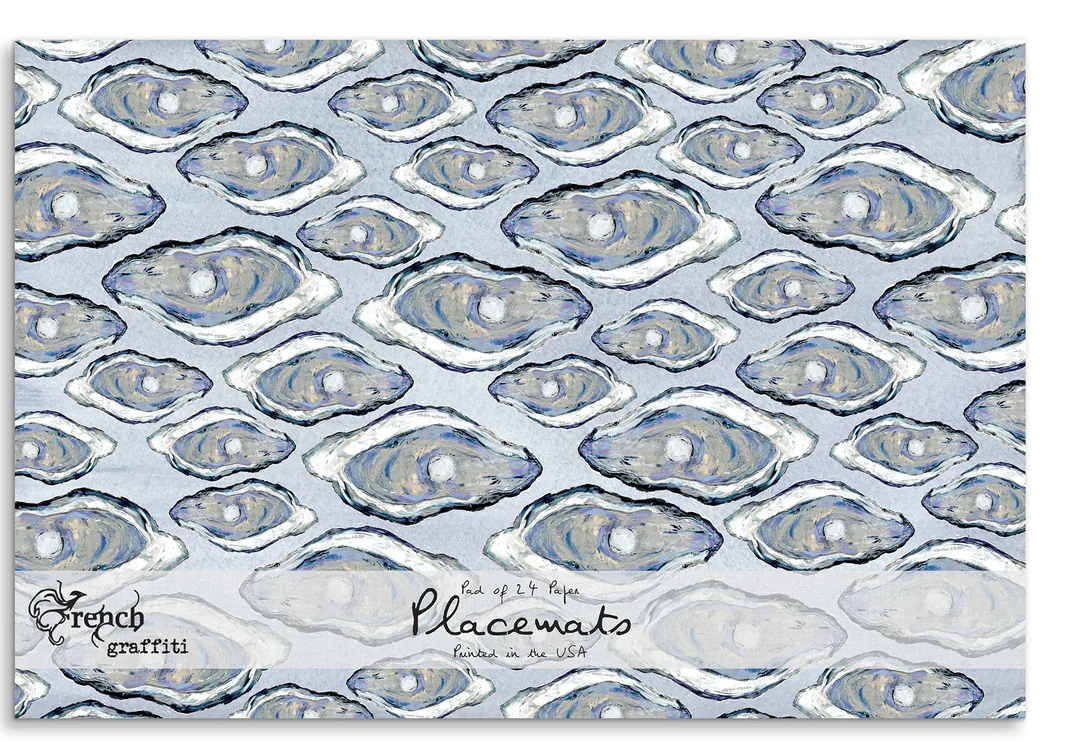 Blue Oysters Paper Placemat