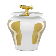 Load image into Gallery viewer, Brill White &amp; Gold Jar
