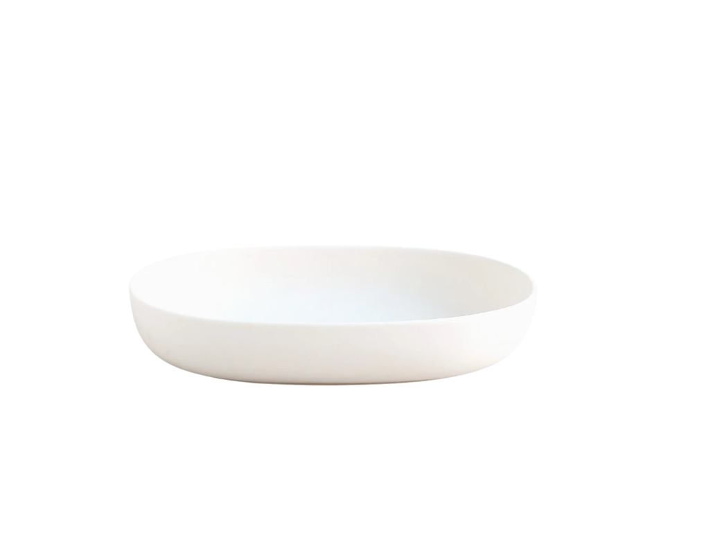 Matte White Ceramic Oval Dish