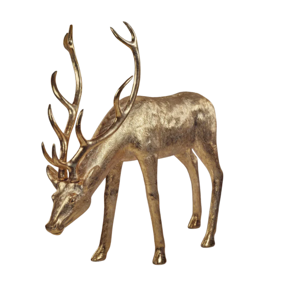 Large Gold Reindeer - Grazing