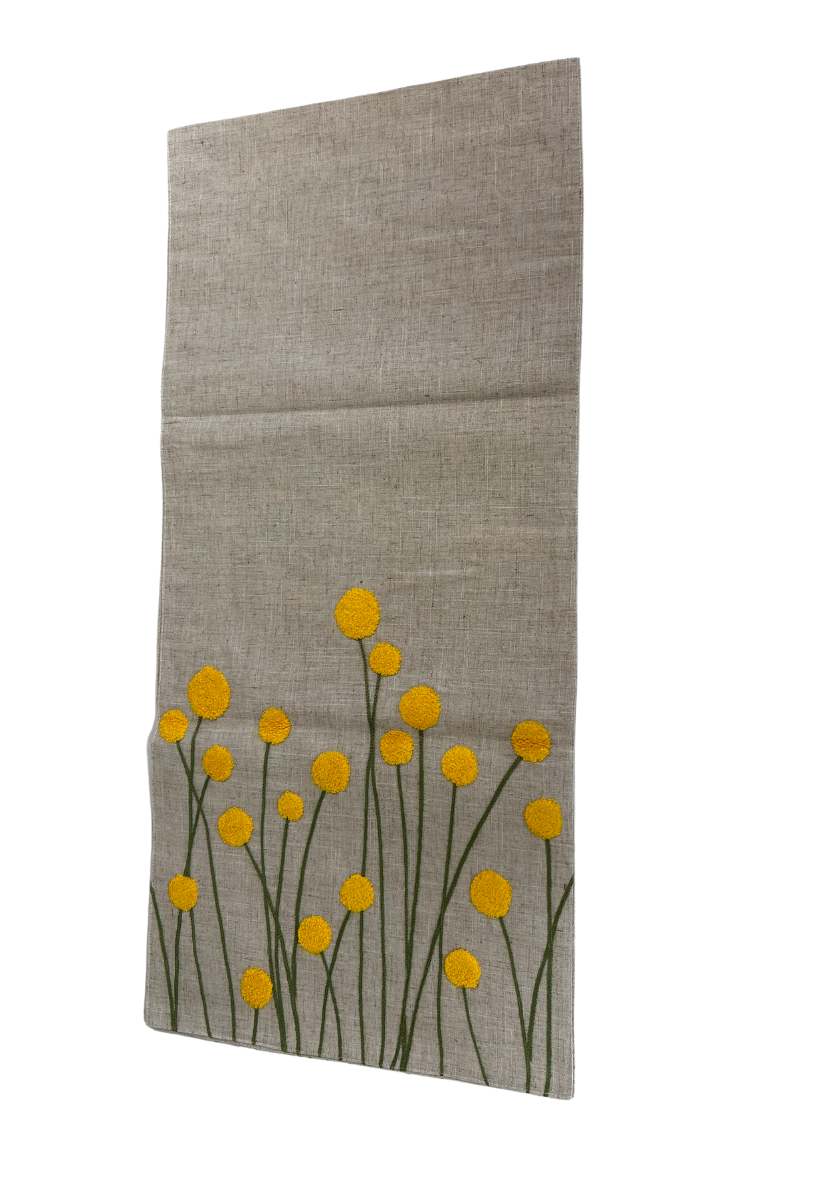 Embroidered Flowers Runner