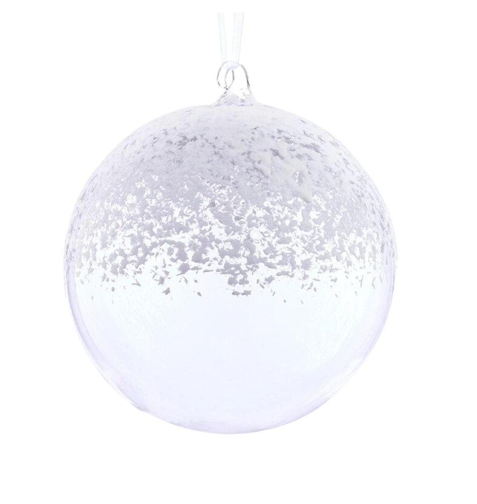 Snowed Glass Ball Ornament