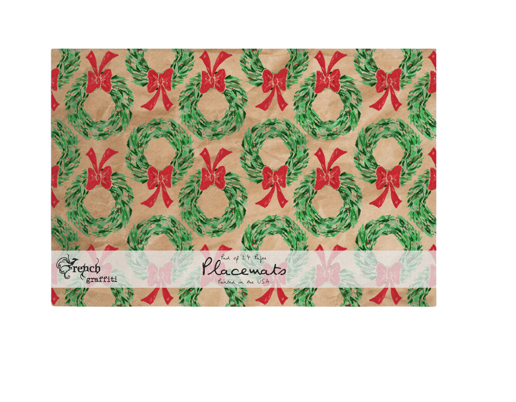 Christmas Wreath Paper Placemats