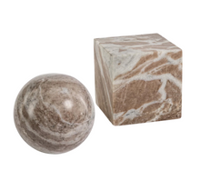 Load image into Gallery viewer, Arabescato Round Marble Bookend
