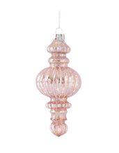 Load image into Gallery viewer, Glittered Pink Finial Ornaments
