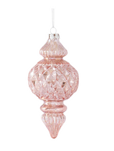 Load image into Gallery viewer, Glittered Pink Finial Ornaments
