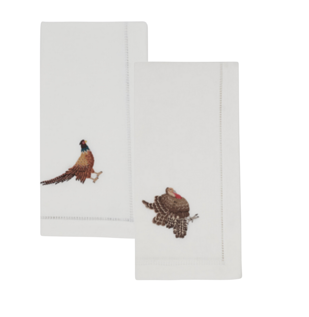 Harvest Birds Hemstitch Napkin Set