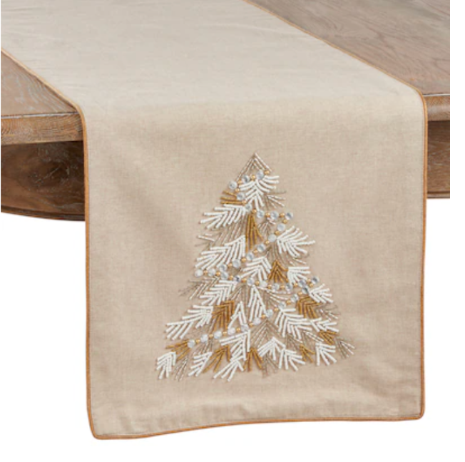 Multi Beaded Christmas Tree Runner