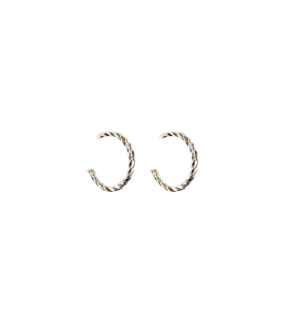 Two Tone Twist Hoops