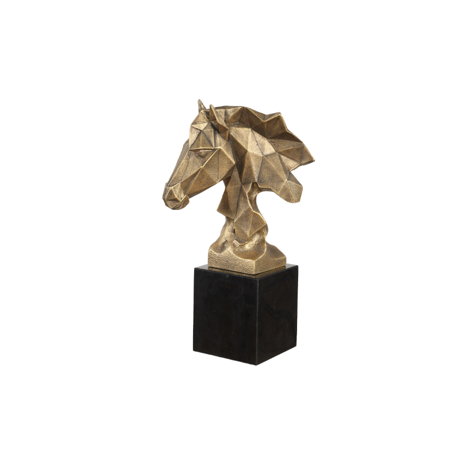 Chiseled Horse Bust Sculpture