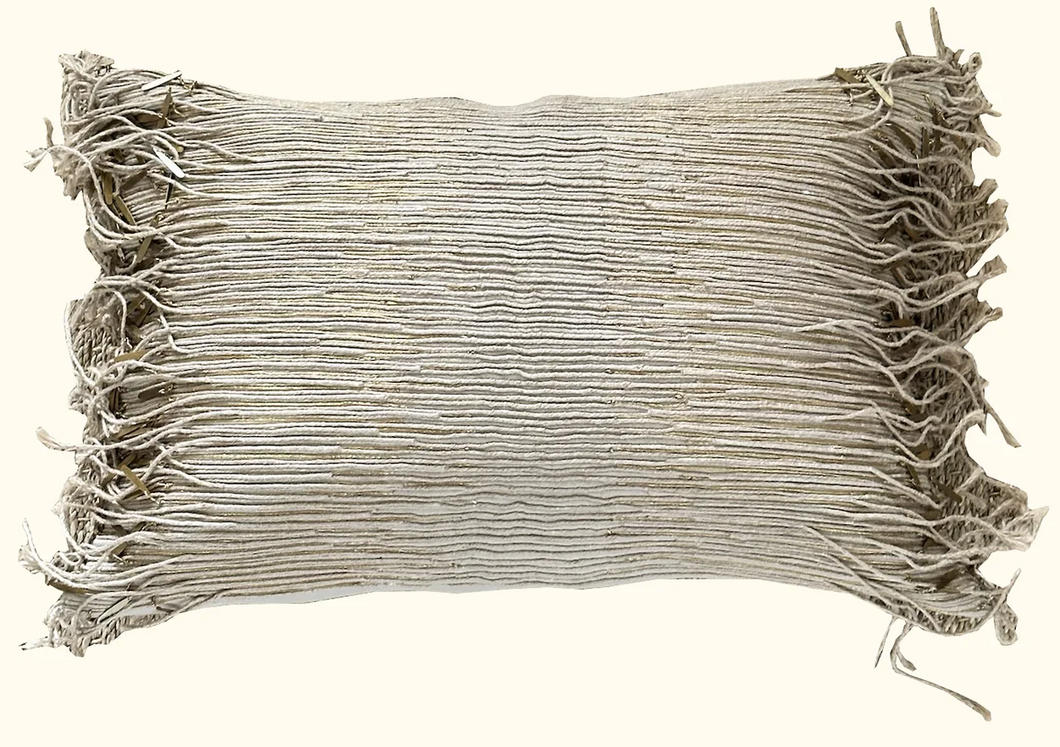 Brass Fringe Natural Pillow