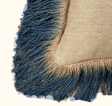 Load image into Gallery viewer, Jute Fringe Lapis Pillow
