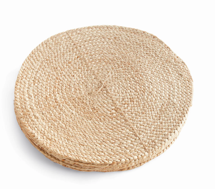 Jute Coil Round Placemats - Natural