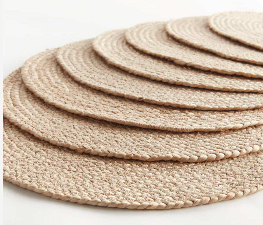 Jute Coil Round Placemats - Natural