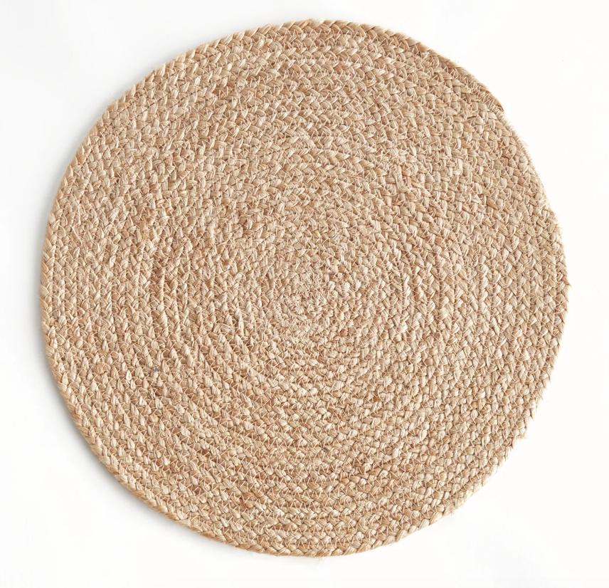 Jute Coil Round Placemats - Natural