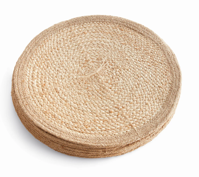 Jute Coil Round Placemats - Taupe