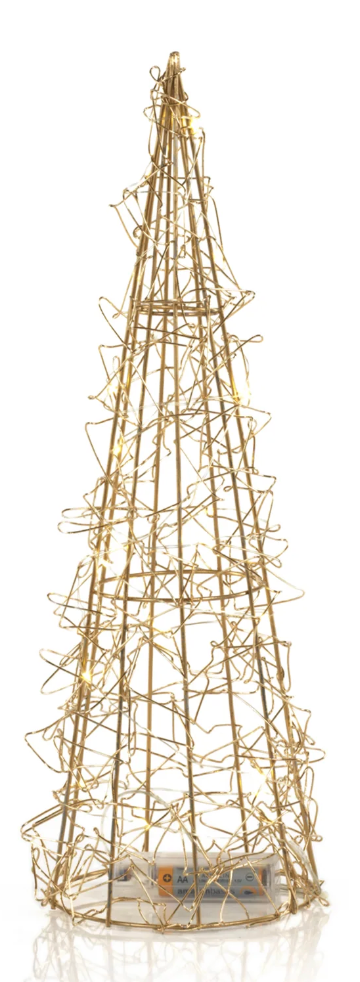 Gold Holiday Wire LED Tree
