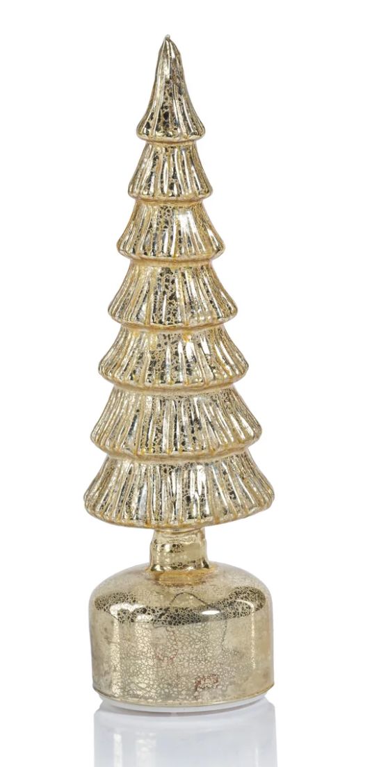 Alpine Rotating LED Tree - Antique Gold