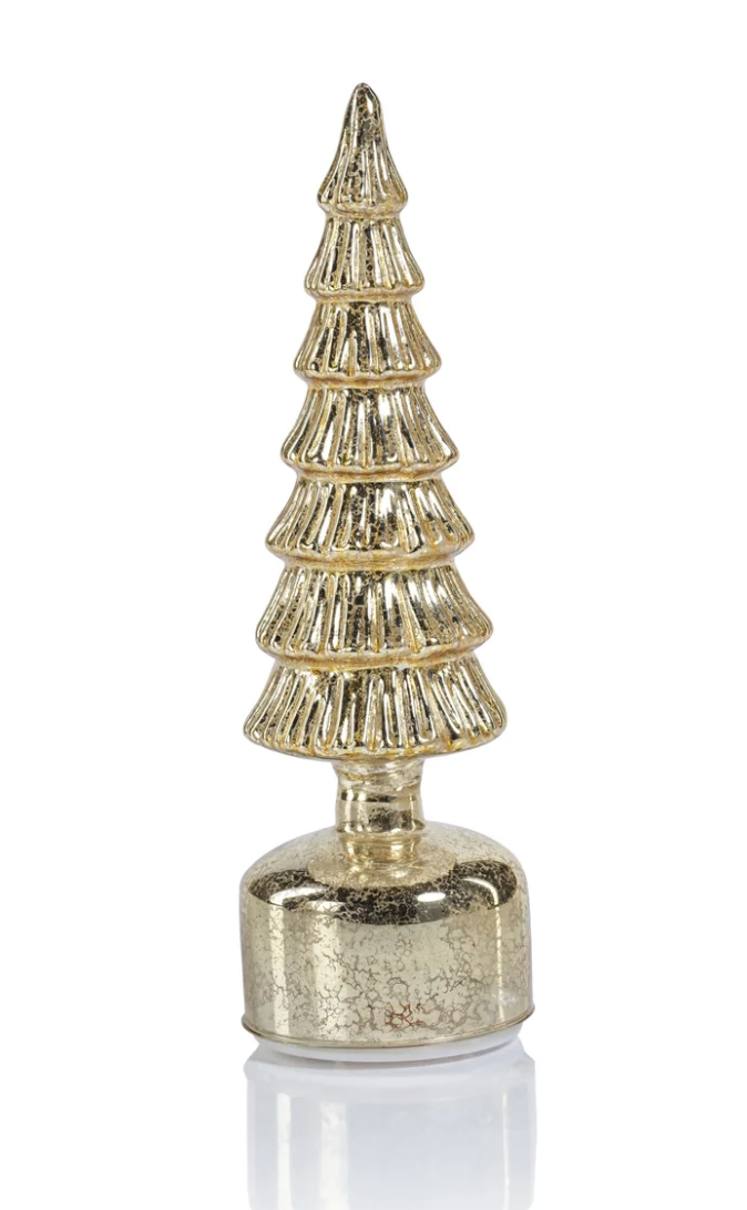 Alpine Rotating LED Tree - Antique Gold