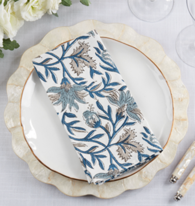 Blue Block Print Napkin
