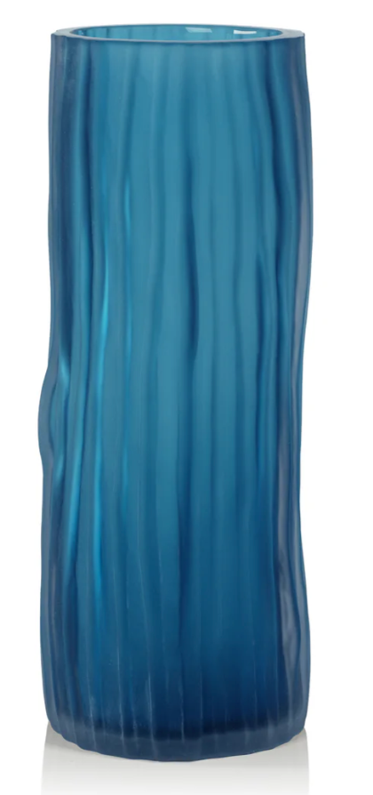 Indigo Powder Glass Vase