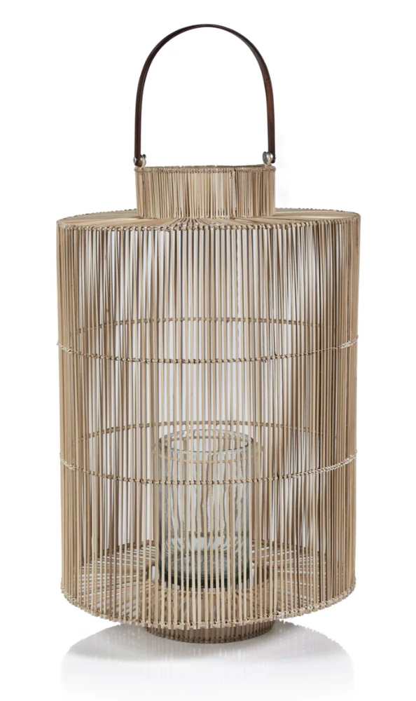 Caprice Buri Lantern with Glass Hurricane