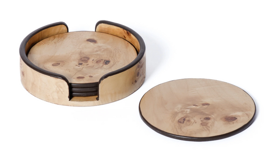 Valberg Burl Veneer Round Coaster