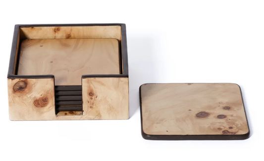 Valberg Burl Veneer Round Coaster