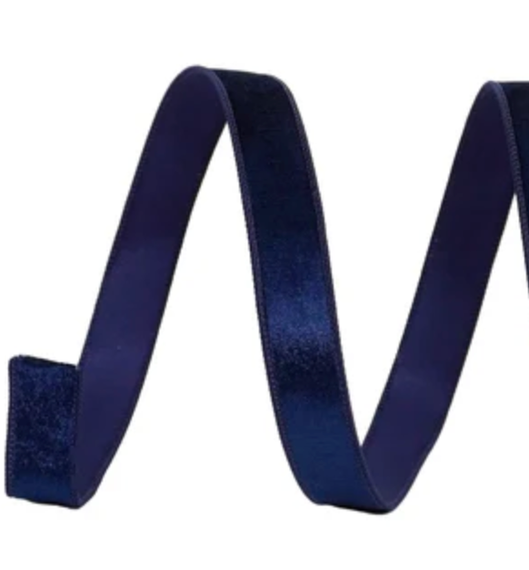 Navy Velvet Ribbon