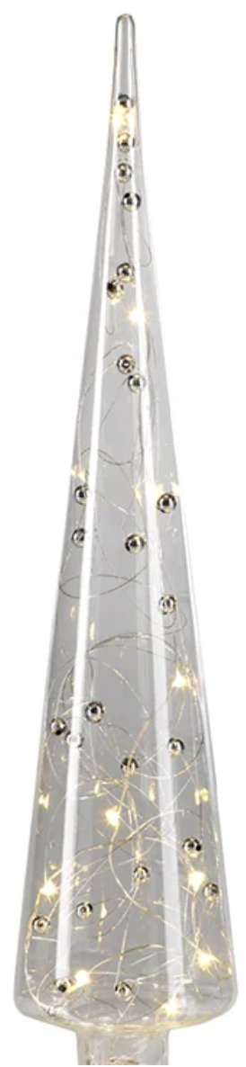 Glass Tree with Silver Beads