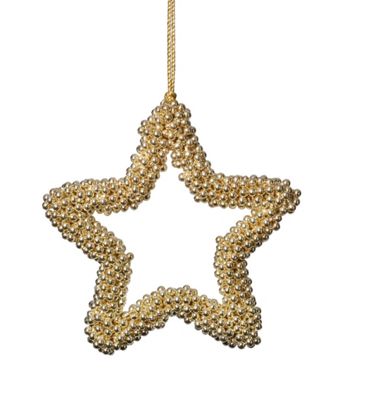 Golden Pearl Star Ornament