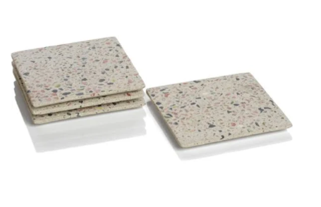 Artisanal Terrazzo Square Coaster Set