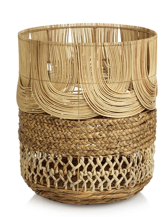 Malacca Multi-Weave Rattan & Water Hyacinth Basket